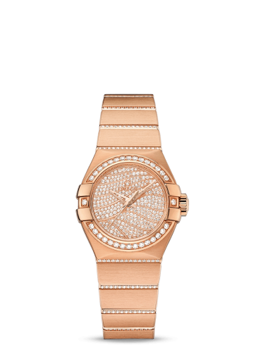 Omega Constellation Co-Axial 27 Brushed Red Gold / Diamond / Diamond Wave
